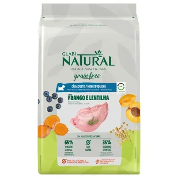 Racao Guabi Natural Grain Free Caes Adultos Racas Mini Pequeno Frango e Lentilha 1